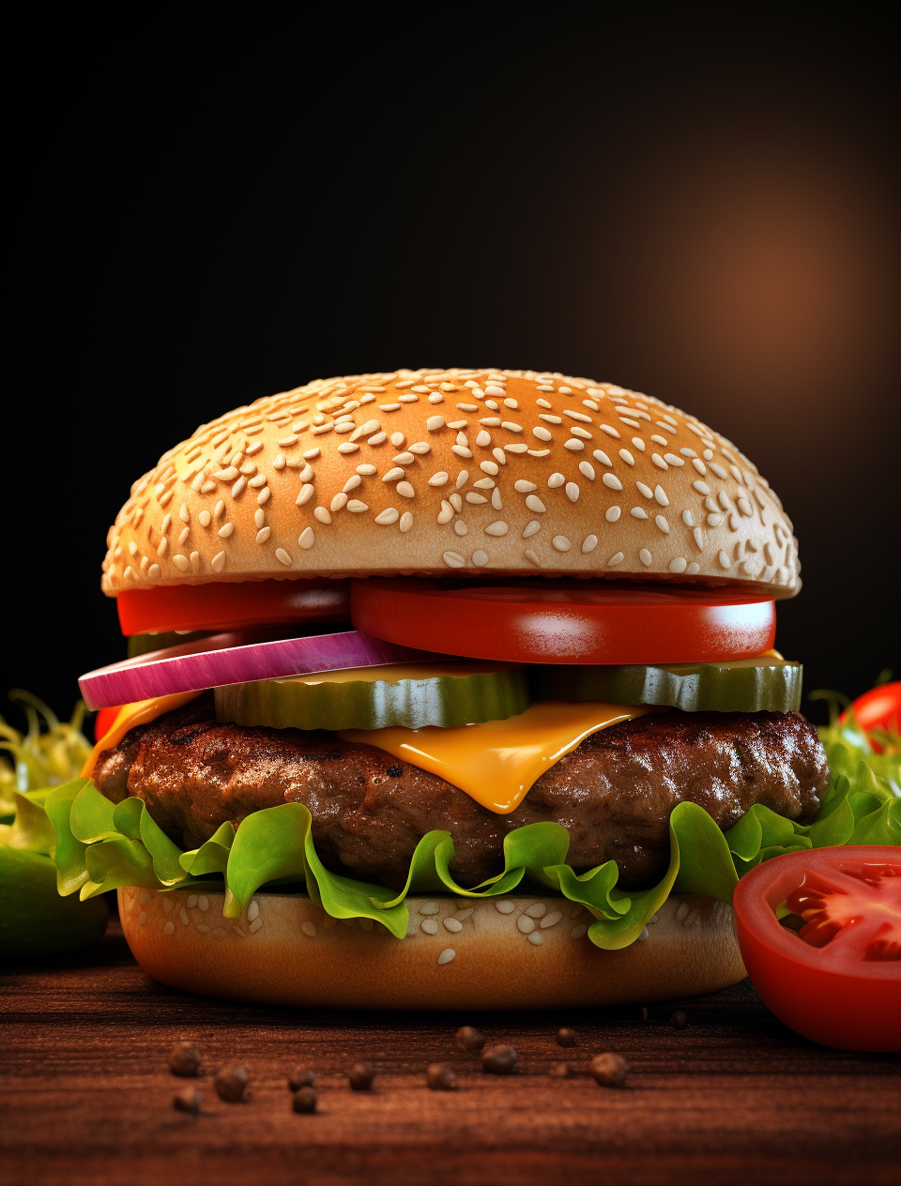 Delicious cheeseburger