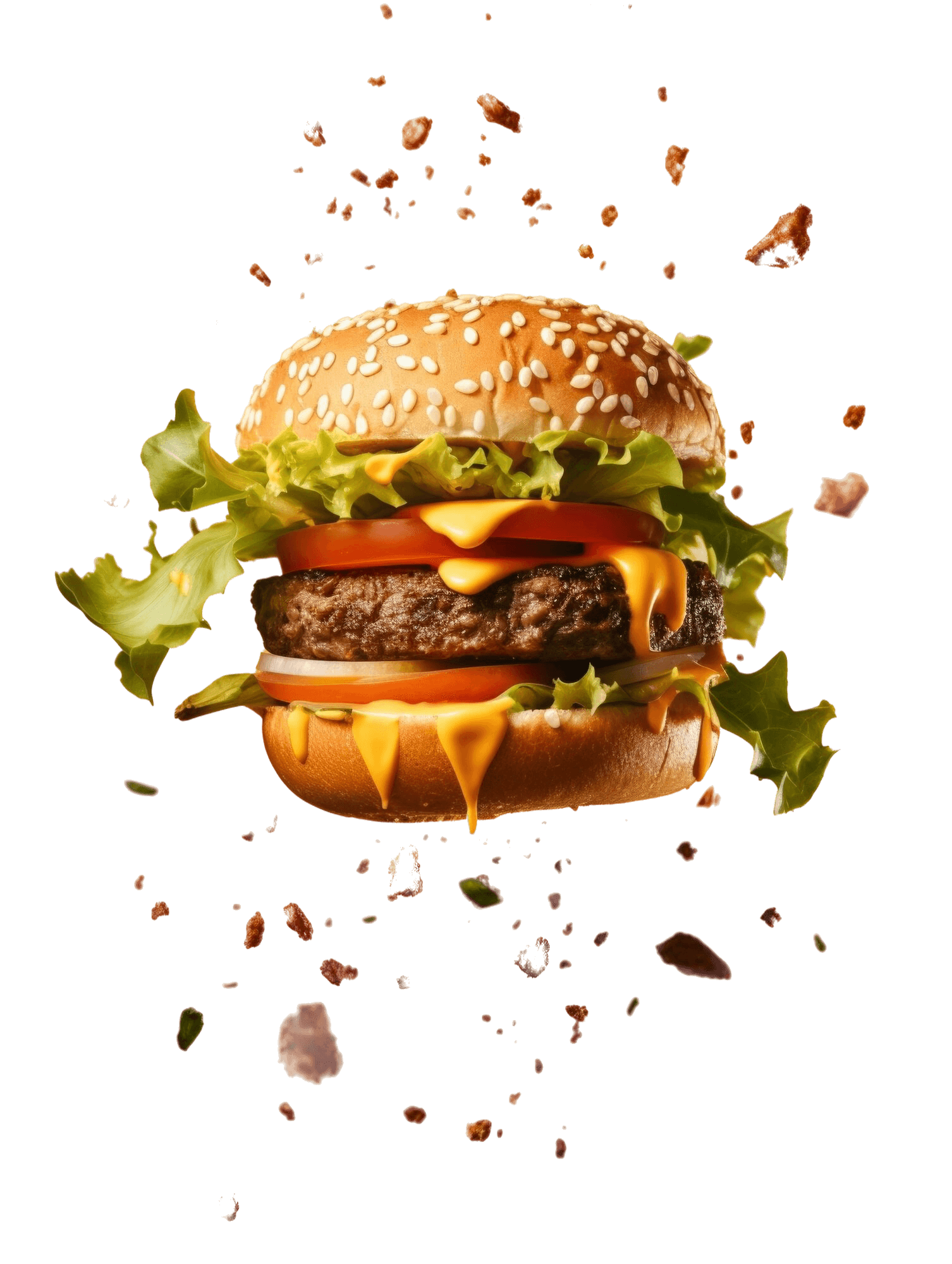 Juicy flying burger